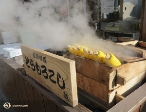 Het leven onderweg heeft zijn voordelen zoals ingemaakte mais in Japanse stijl. (Foto door Kexin Li)