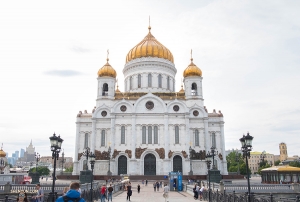 De kathedraal van Christus de Heiland in Moskou bereikt een hoogte van 103 meter en is de hoogste orthodoxe christelijke kerk ter wereld.